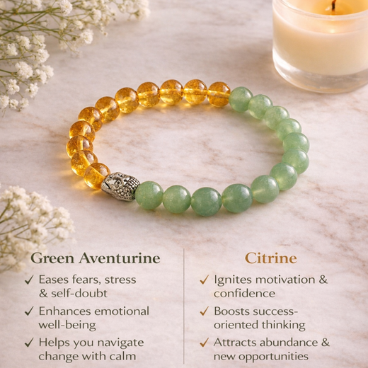 Green Aventurine & Citrine-Growth ,Abundance & Optimism