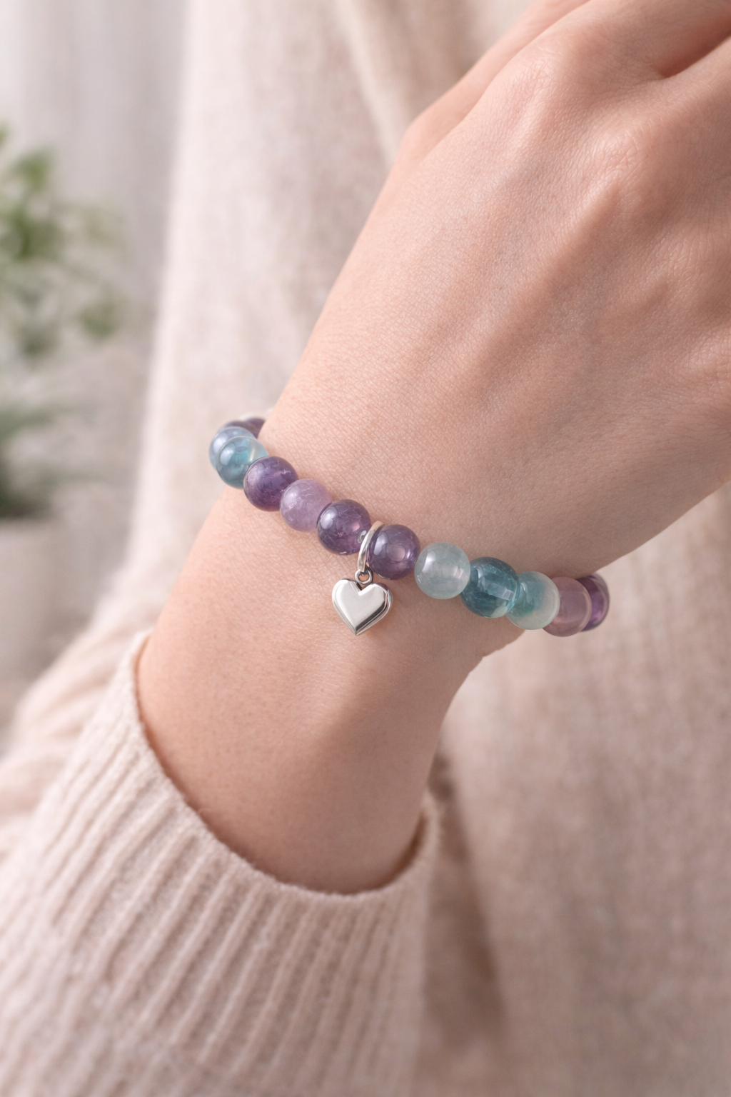 Fluorite Crystal Bracelet-Clarity , Focus & Mental Balance