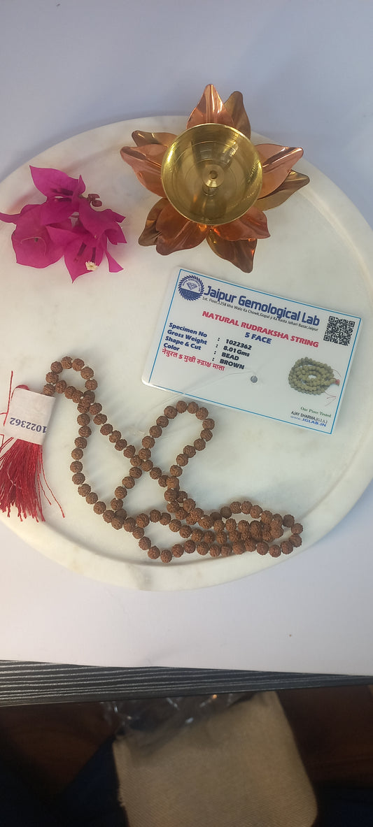 5 Mukhi Natural Rudraksha Mala