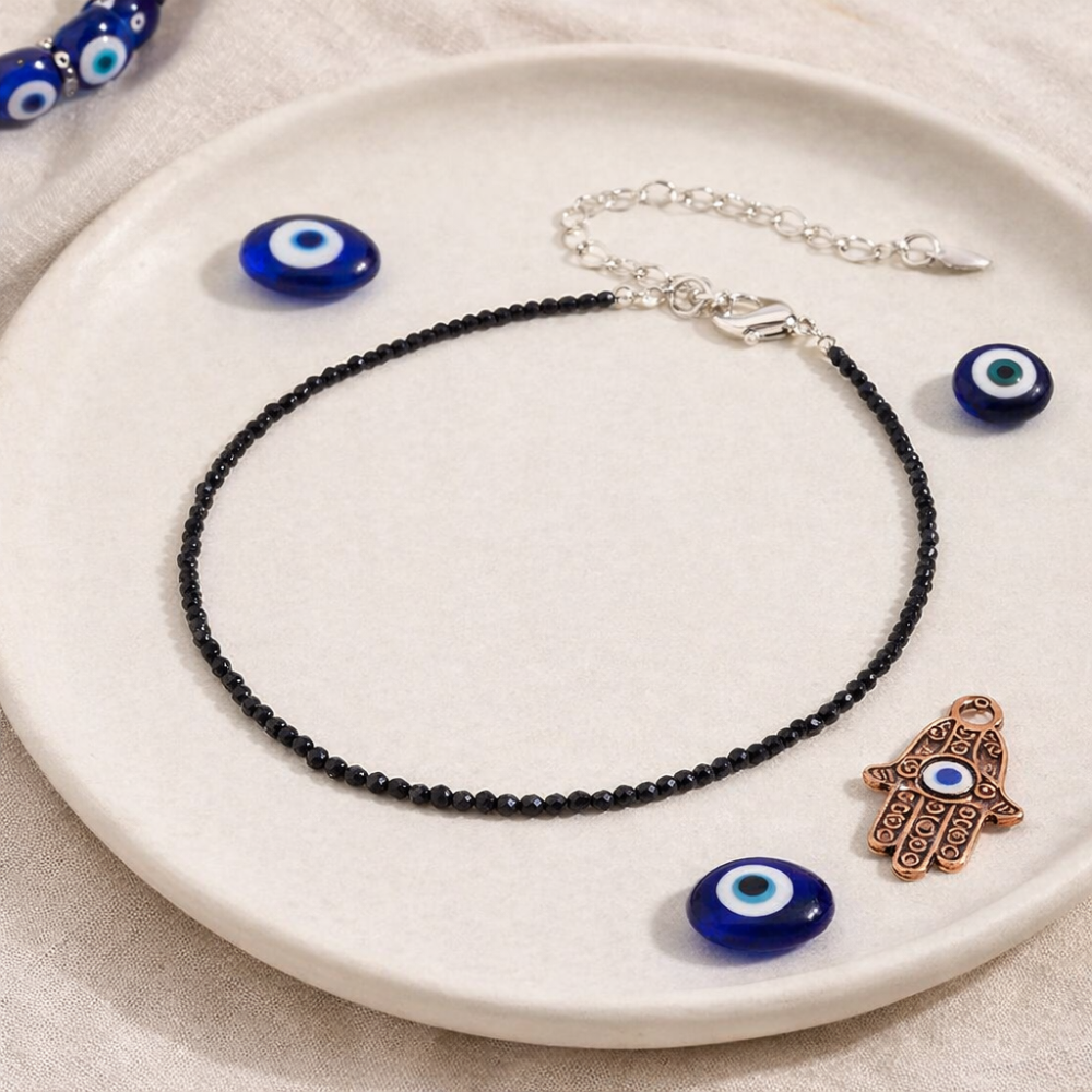 Black Tourmaline Anklet-Protection | Grounding | Energy Shield