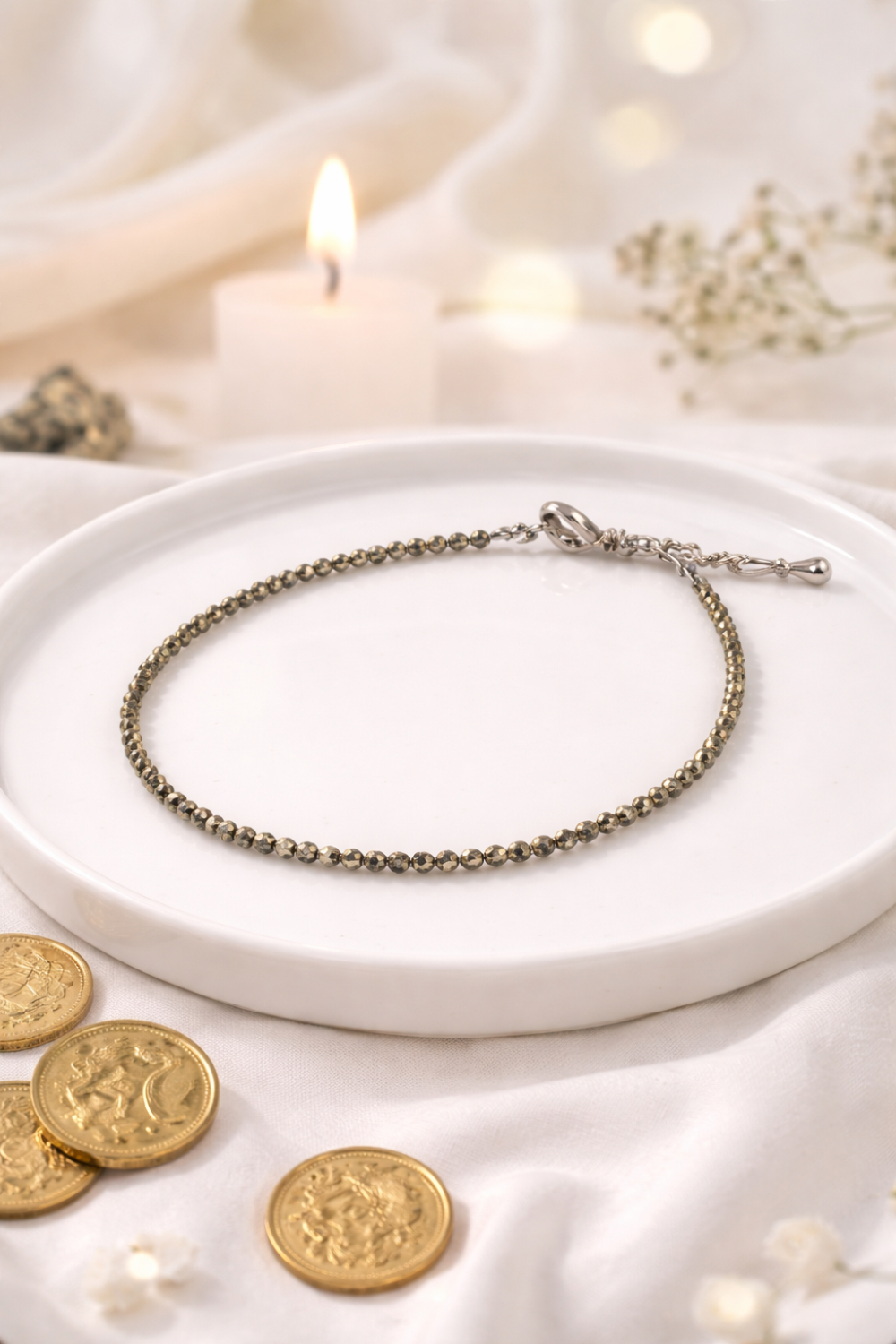 Pyrite Anklet for prosperity