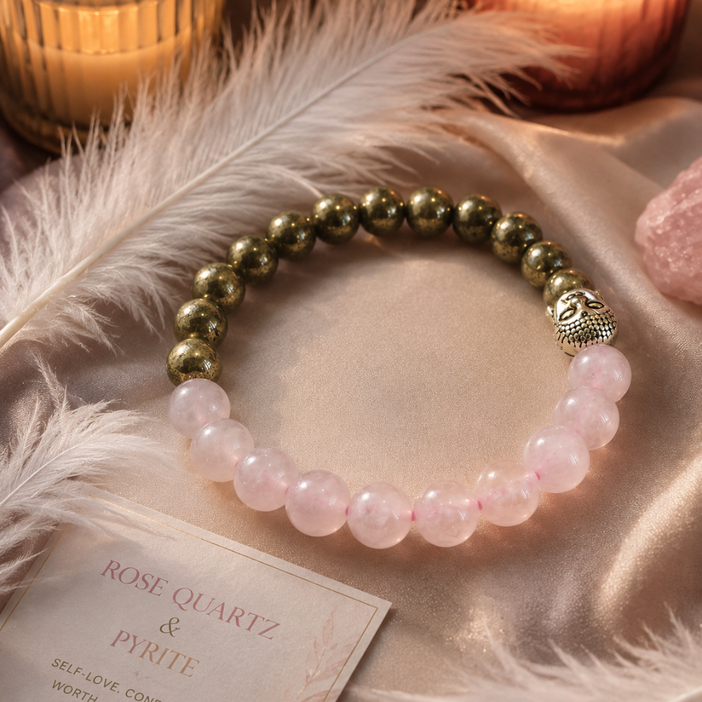 Rose Quartz & Pyrite-For Self Worth