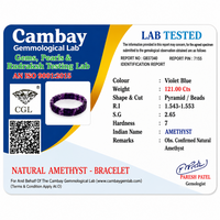 Certificate image for the Amethyst Pyramid Bracelet