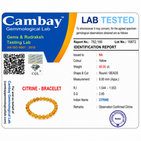 Certificate image for the Citrine Bracelet