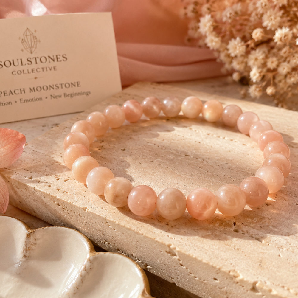 Peach Moonstone Balance Bracelet