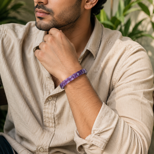 Amethyst Pyramid Bracelet