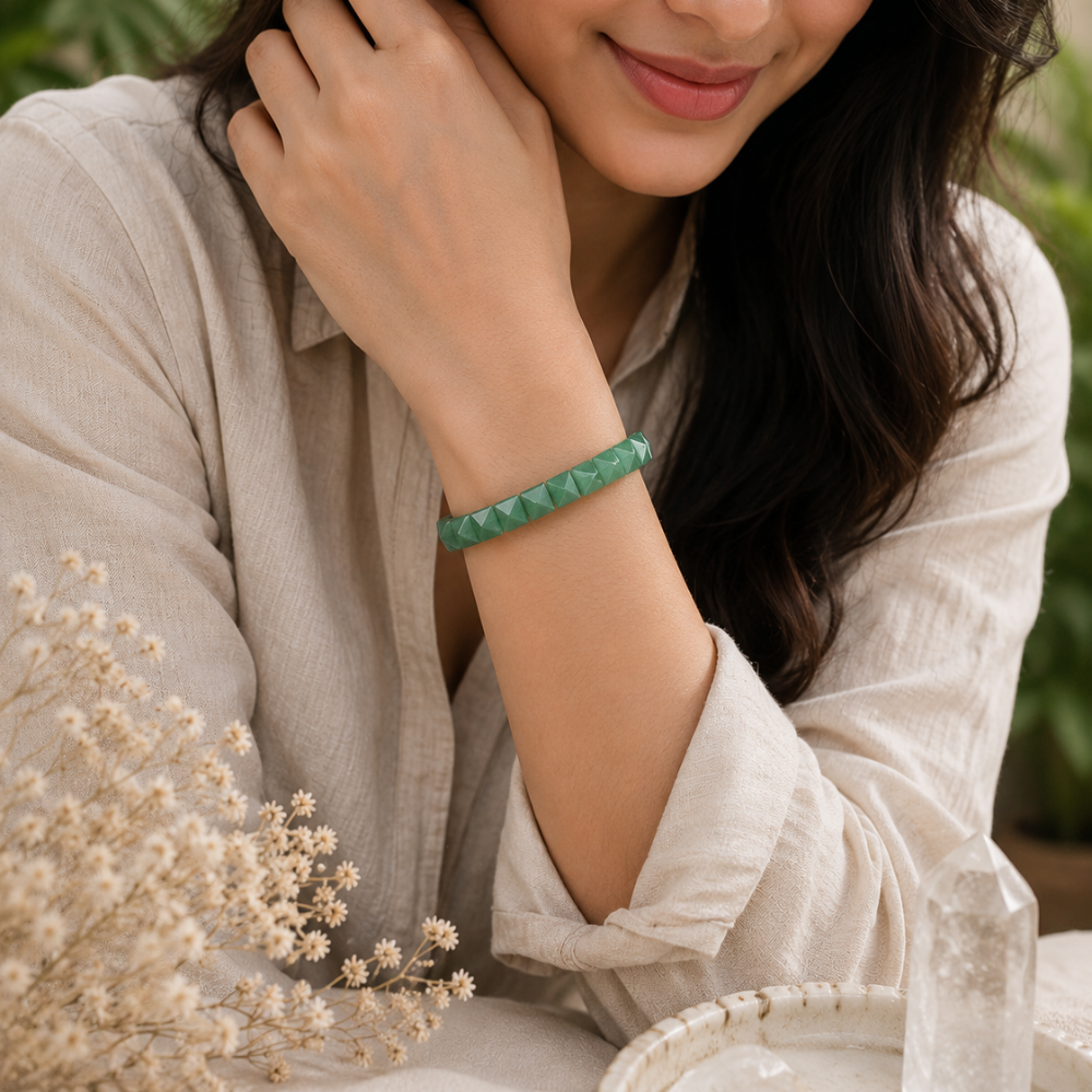 Green Aventurine Pyramid Bracelet