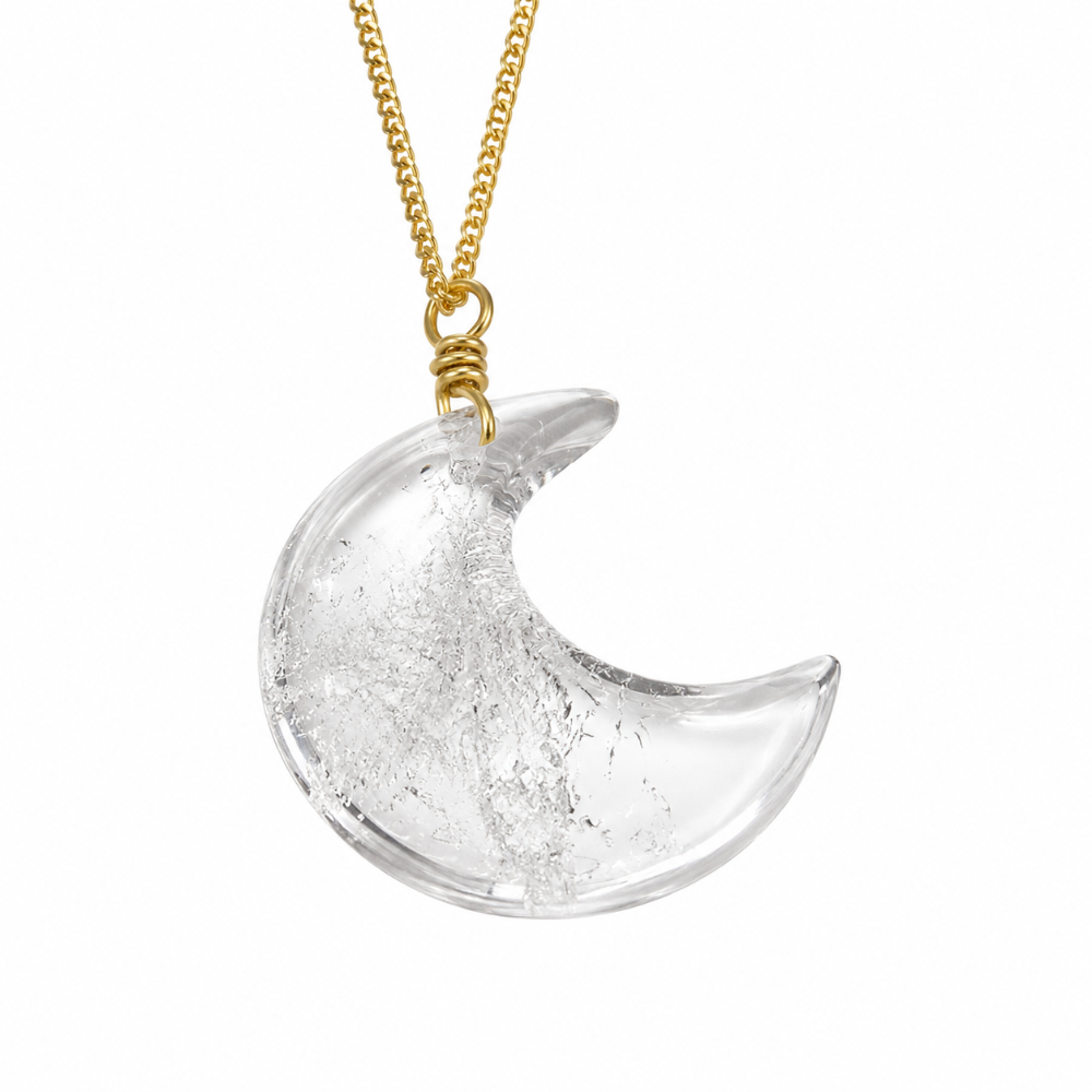 Clear Quartz Crescent Pendant