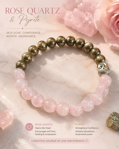 Rosre Quartz & Pyrite-