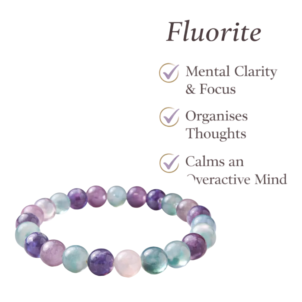 Fluorite Crystal Bracelet-Clarity , Focus & Mental Balance