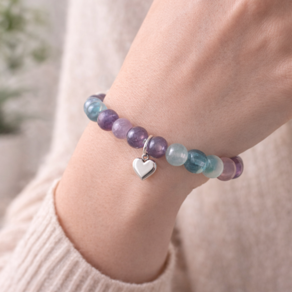 Fluorite Crystal Bracelet-Clarity , Focus & Mental Balance