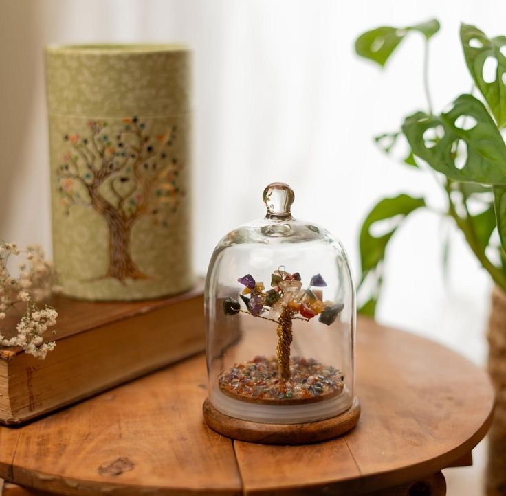 Glass Dome Crystal Tree