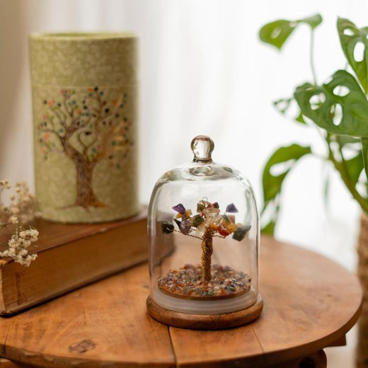 Glass Dome Crystal Tree