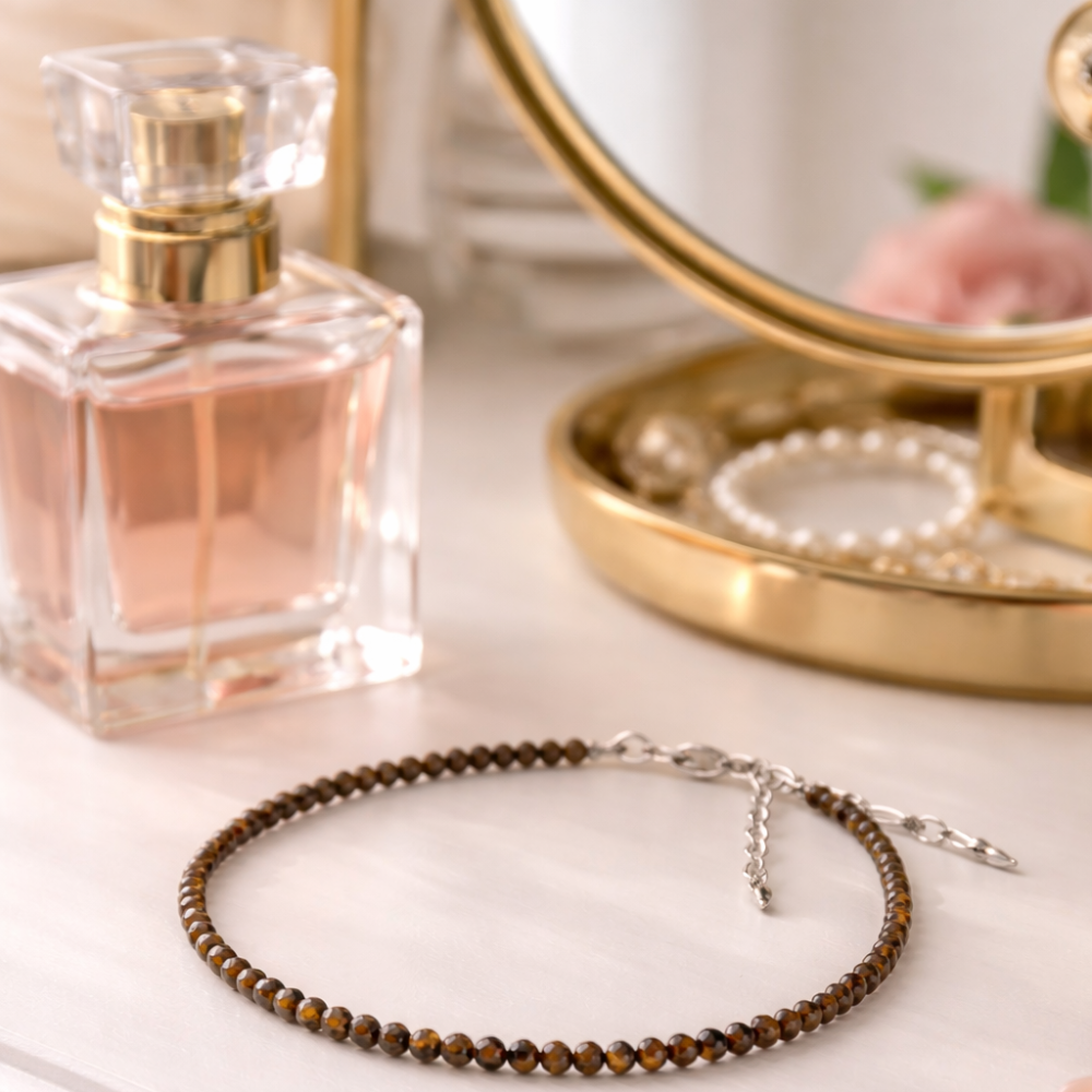 Tiger eye anklet for protection, confidence and clarity