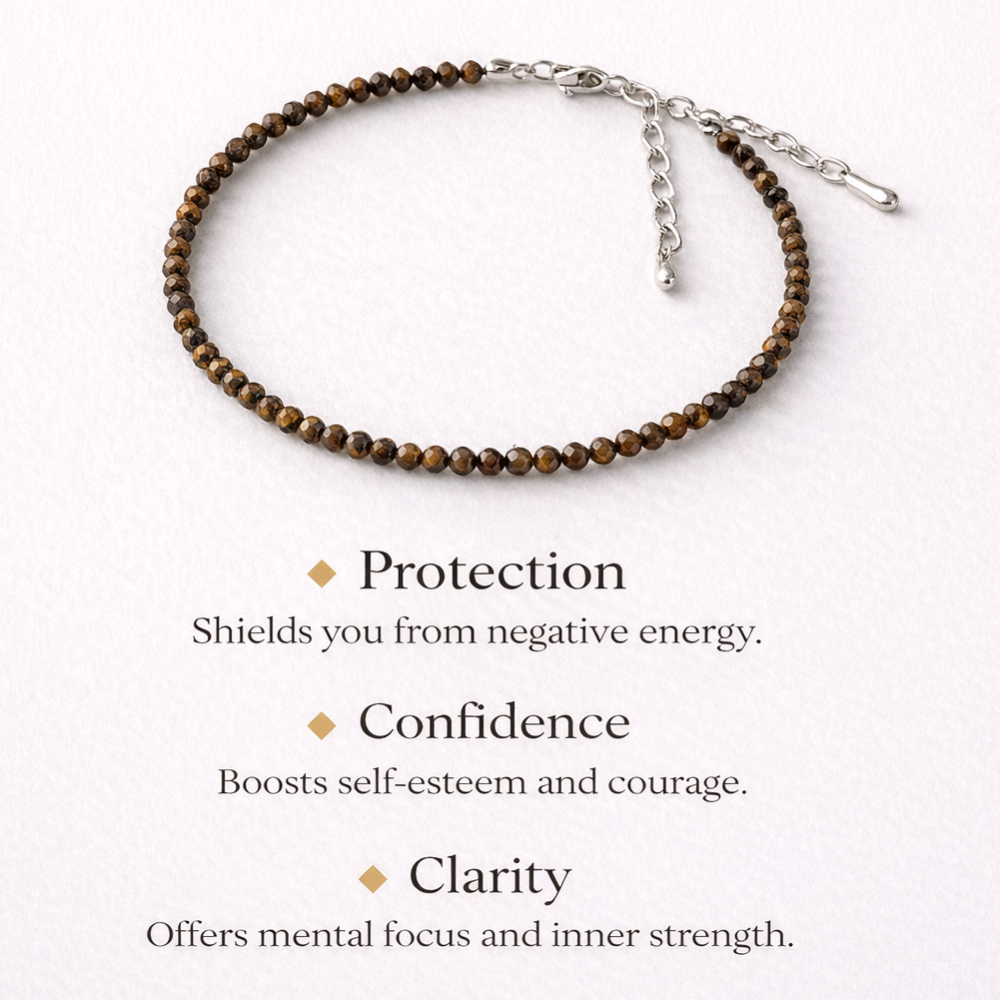 Tiger eye anklet for protection, confidence and clarity