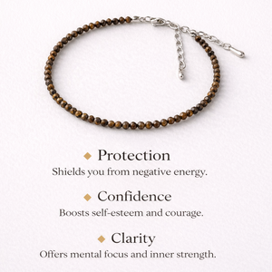 Tiger eye anklet for protection, confidence and clarity