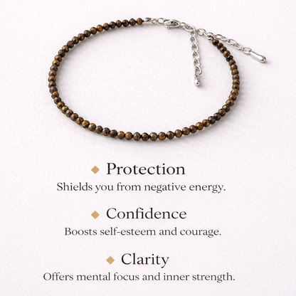 Tiger eye anklet for protection, confidence and clarity