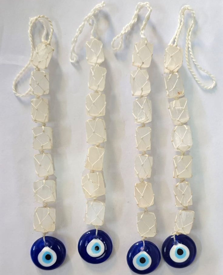 Selenite & Evil Eye Hanger-Spiritual Protection for your home