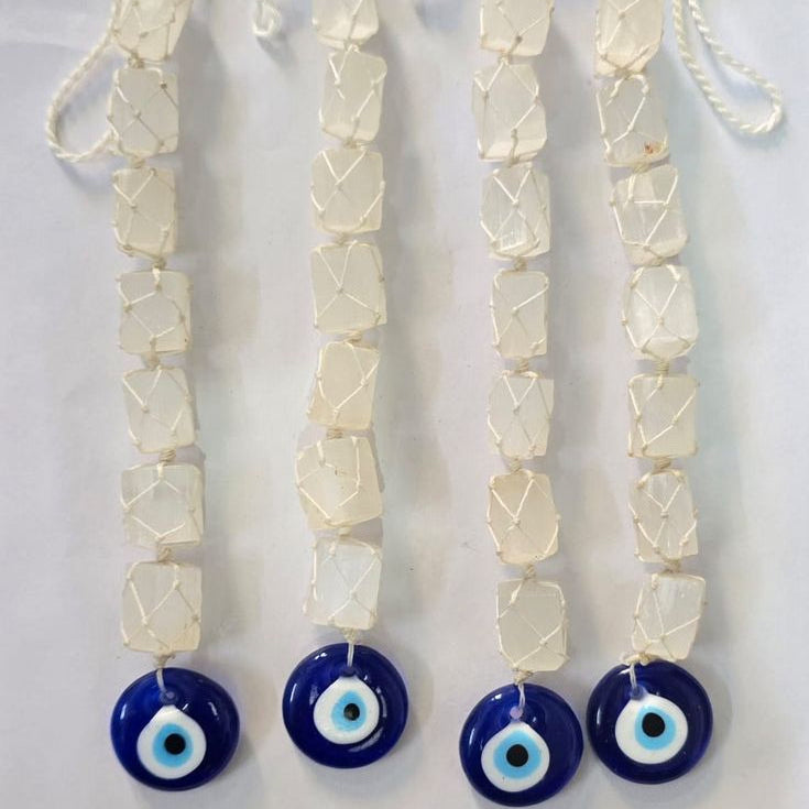 Selenite & Evil Eye Hanger-Spiritual Protection for your home