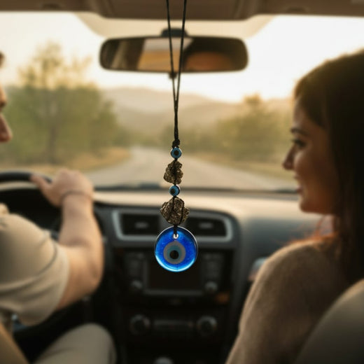 Evil Eye & Pyrite Car Charm-Protection & Prosperity